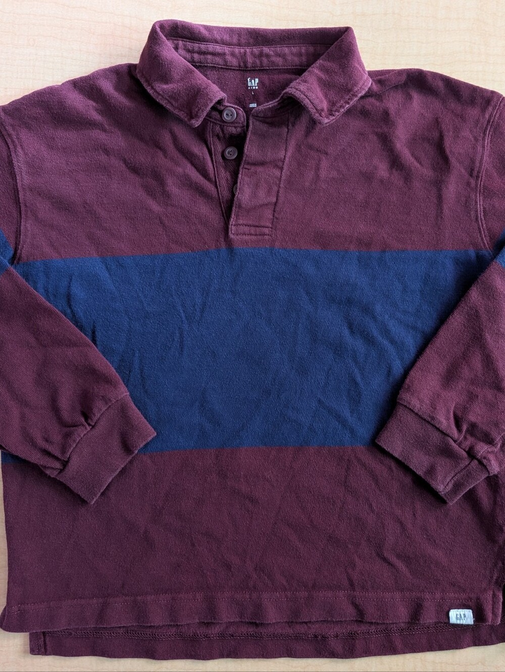 GAP Kids Maroon and Navy Rugby Polo
